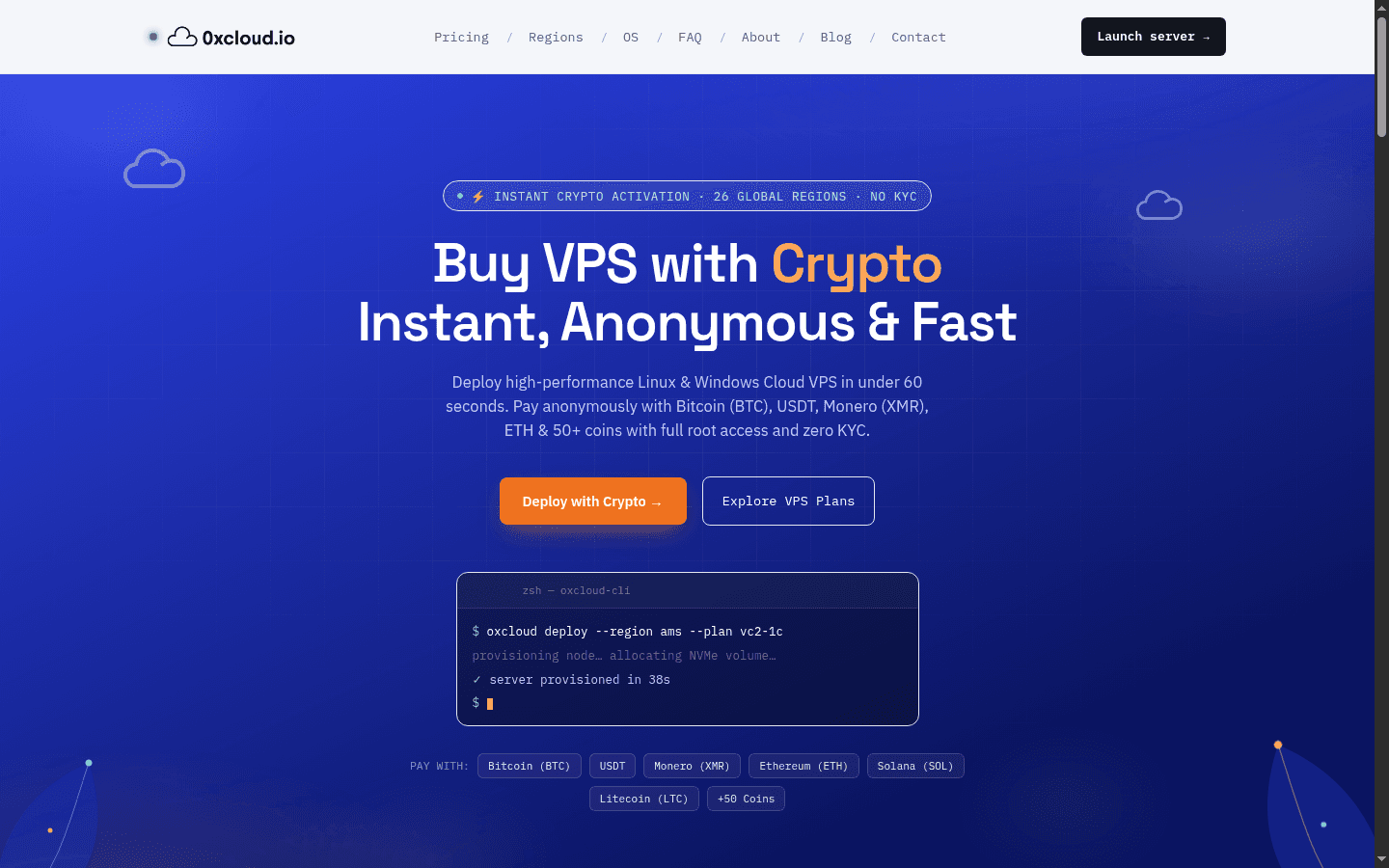 0xCloud product screenshot